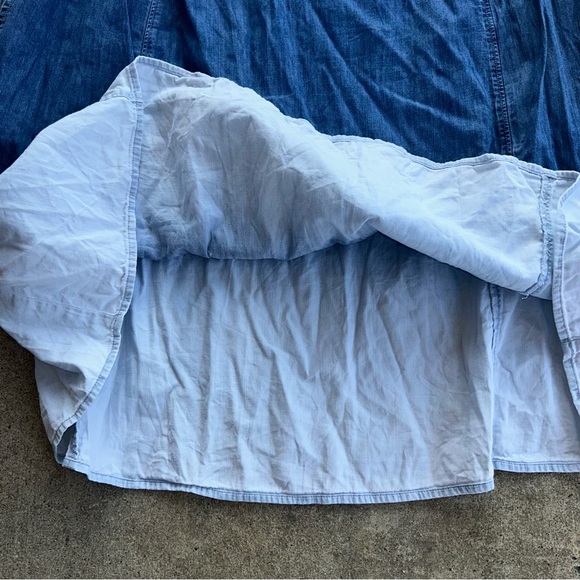 J. Jill Blue White Ombre Dip Dye Denim Dress XL - Picture 7 of 9